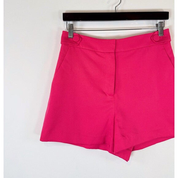MILLY Womens Shorts Pink Aria Cady Button Tab High Rise Stretch Casual Size 4 - Picture 4 of 9